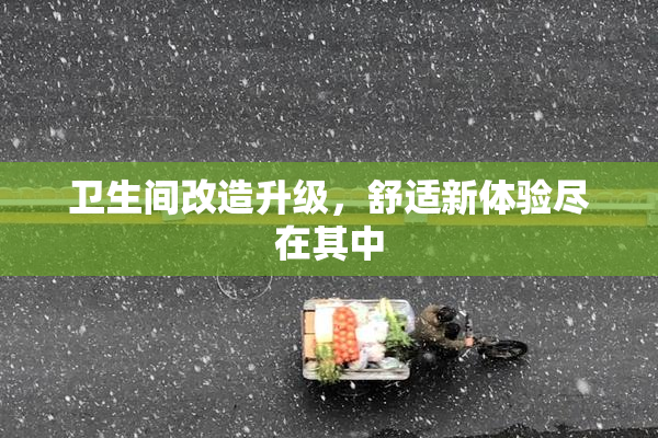 卫生间改造升级，舒适新体验尽在其中