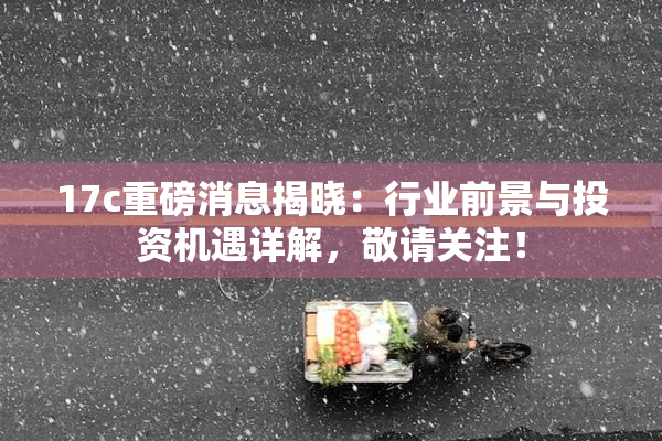 17c重磅消息揭晓：行业前景与投资机遇详解，敬请关注！