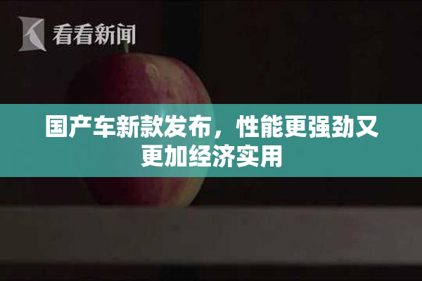 国产车新款发布，性能更强劲又更加经济实用