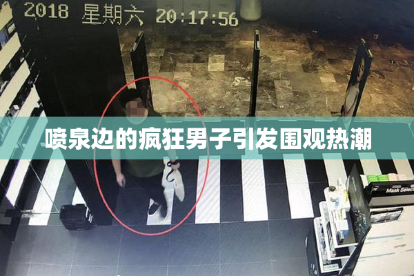 喷泉边的疯狂男子引发围观热潮