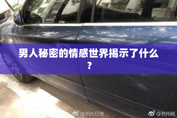男人秘密的情感世界揭示了什么？
