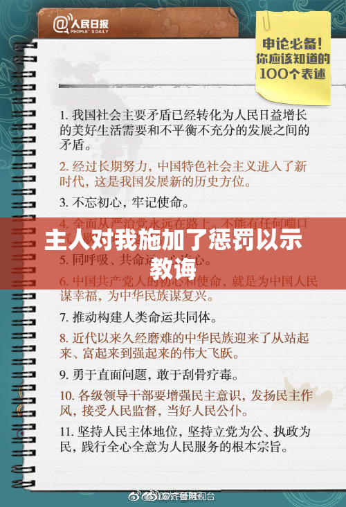 主人对我施加了惩罚以示教诲