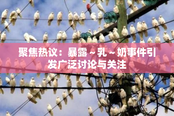 聚焦热议：暴露～乳～奶事件引发广泛讨论与关注