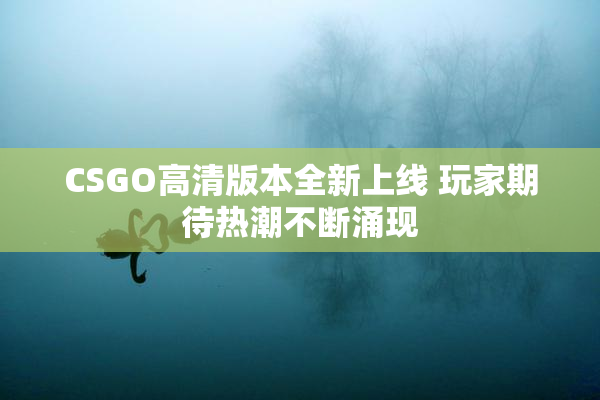 CSGO高清版本全新上线 玩家期待热潮不断涌现