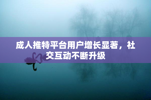 成人推特平台用户增长显著，社交互动不断升级
