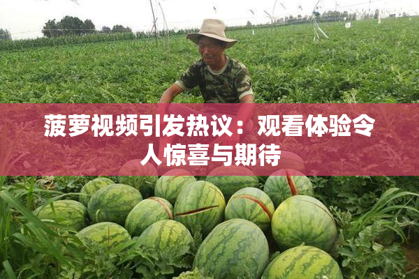 菠萝视频引发热议：观看体验令人惊喜与期待