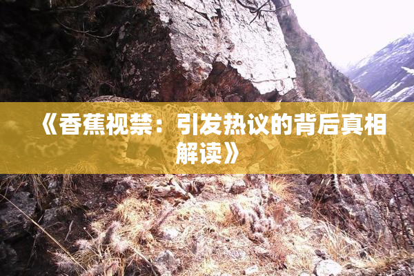 《香蕉视禁：引发热议的背后真相解读》