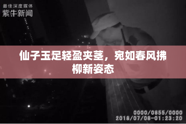 仙子玉足轻盈夹茎，宛如春风拂柳新姿态