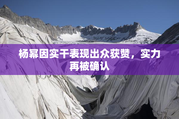杨幂因实干表现出众获赞，实力再被确认