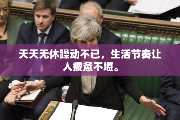 天天无休躁动不已，生活节奏让人疲惫不堪。