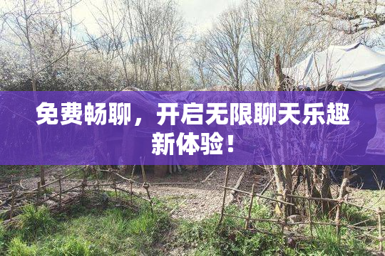 免费畅聊，开启无限聊天乐趣新体验！