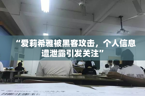 “爱莉希雅被黑客攻击，个人信息遭泄露引发关注”