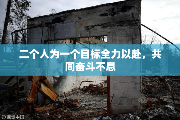 二个人为一个目标全力以赴，共同奋斗不息