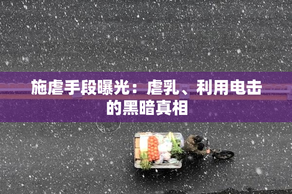 施虐手段曝光：虐乳、利用电击的黑暗真相
