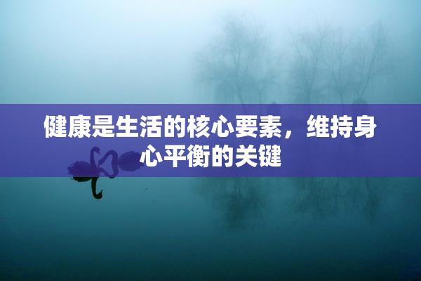 健康是生活的核心要素，维持身心平衡的关键