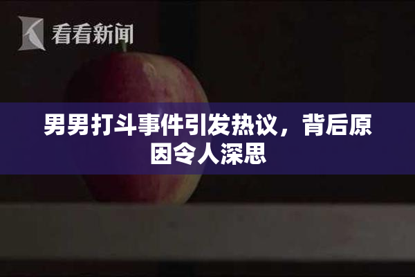 男男打斗事件引发热议，背后原因令人深思