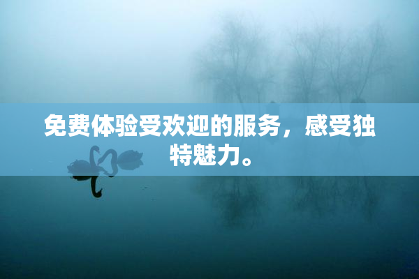 免费体验受欢迎的服务，感受独特魅力。