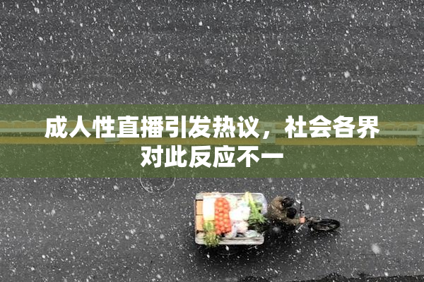 成人性直播引发热议，社会各界对此反应不一