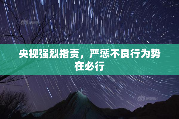央视强烈指责，严惩不良行为势在必行