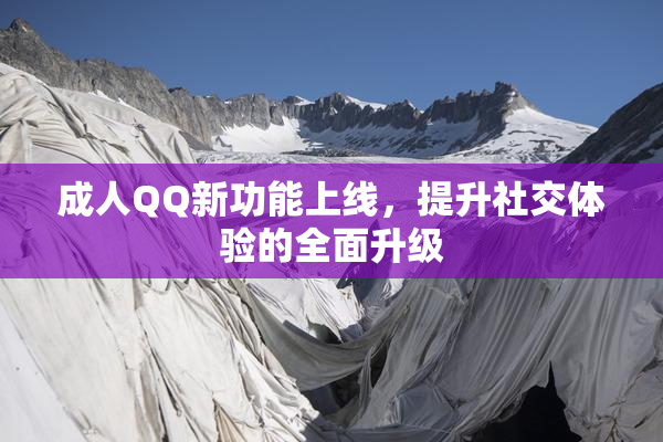 成人QQ新功能上线，提升社交体验的全面升级