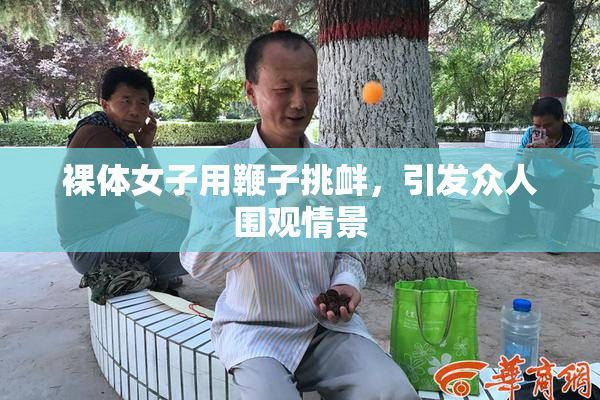 裸体女子用鞭子挑衅，引发众人围观情景