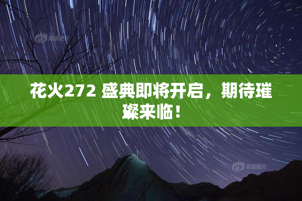 花火272 盛典即将开启，期待璀璨来临！