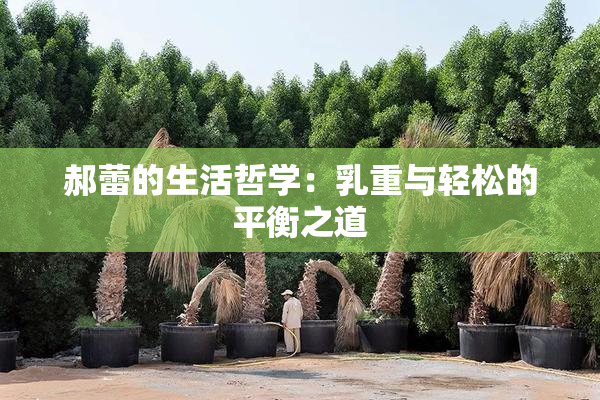 郝蕾的生活哲学：乳重与轻松的平衡之道