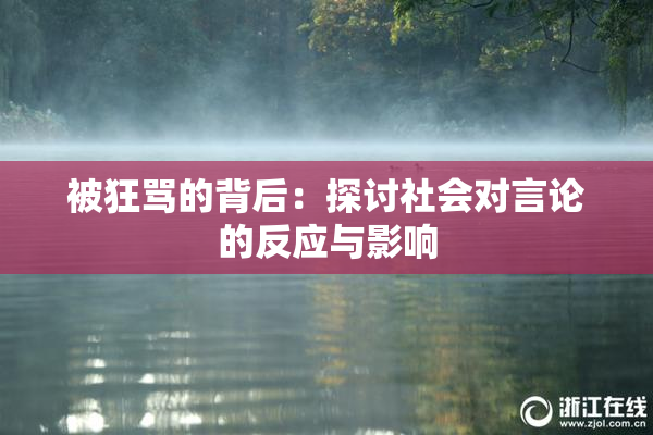 被狂骂的背后：探讨社会对言论的反应与影响