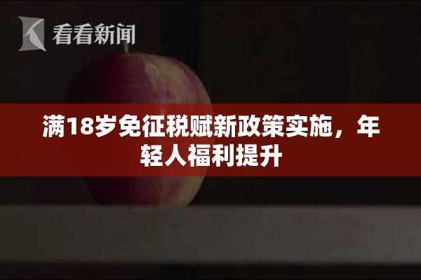 满18岁免征税赋新政策实施，年轻人福利提升