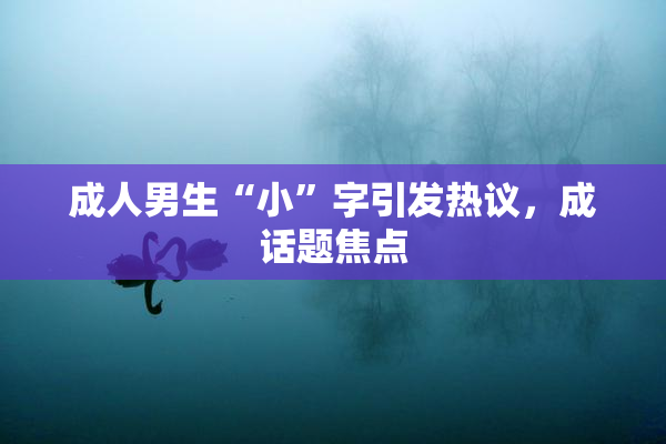 成人男生“小”字引发热议，成话题焦点