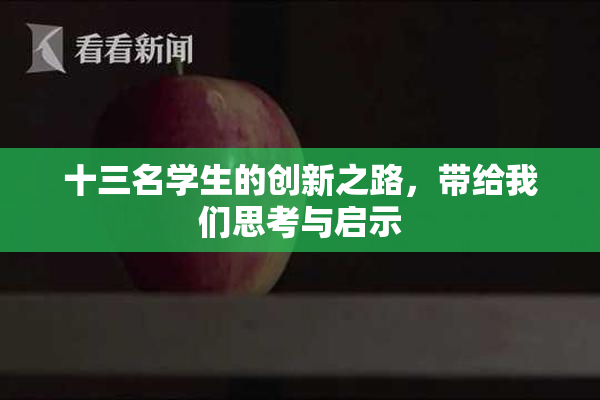 十三名学生的创新之路，带给我们思考与启示