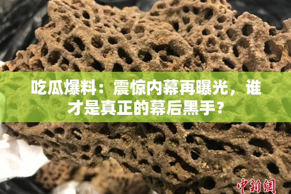 吃瓜爆料：震惊内幕再曝光，谁才是真正的幕后黑手？