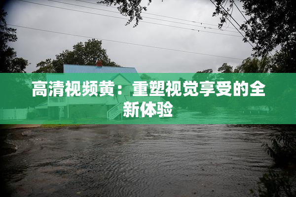 高清视频黄：重塑视觉享受的全新体验