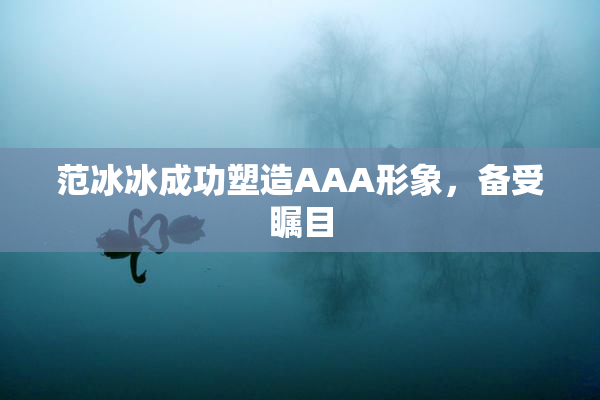 范冰冰成功塑造AAA形象，备受瞩目