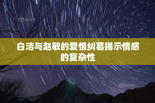 白洁与赵敏的爱恨纠葛揭示情感的复杂性