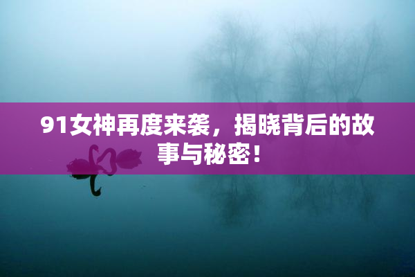 91女神再度来袭，揭晓背后的故事与秘密！