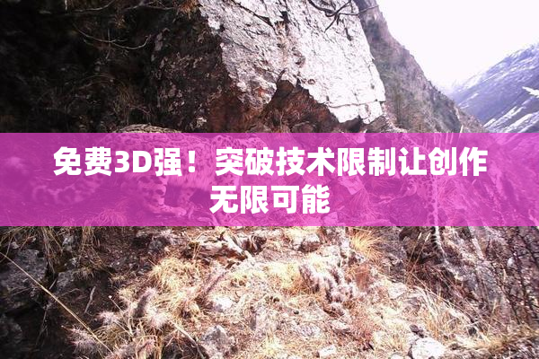 免费3D强！突破技术限制让创作无限可能