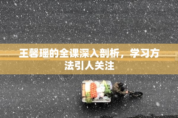 王馨瑶的全课深入剖析，学习方法引人关注