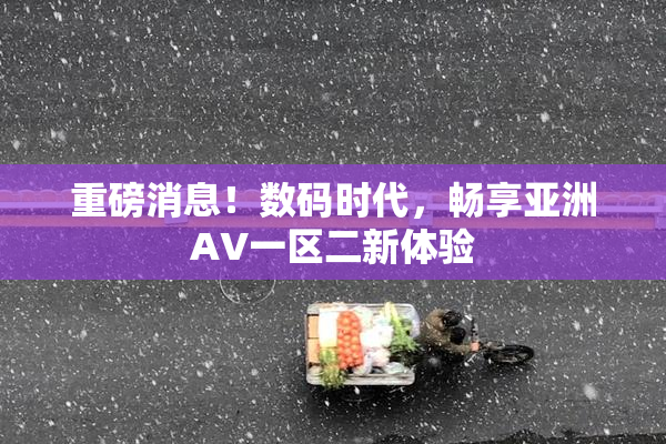 重磅消息！数码时代，畅享亚洲AV一区二新体验