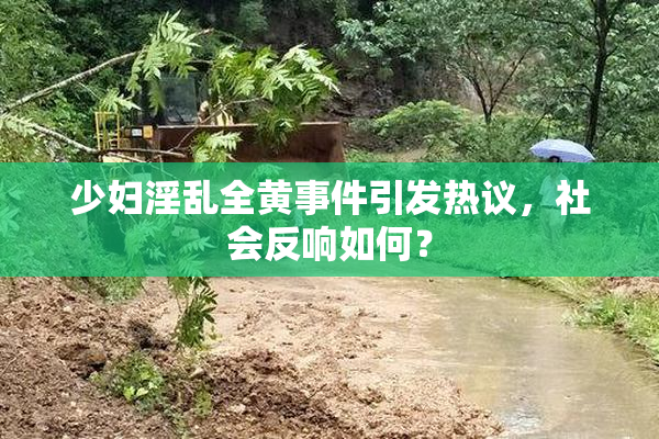 少妇淫乱全黄事件引发热议，社会反响如何？
