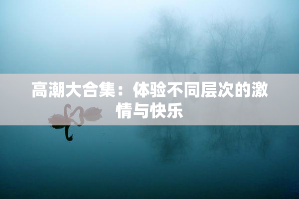 高潮大合集：体验不同层次的激情与快乐