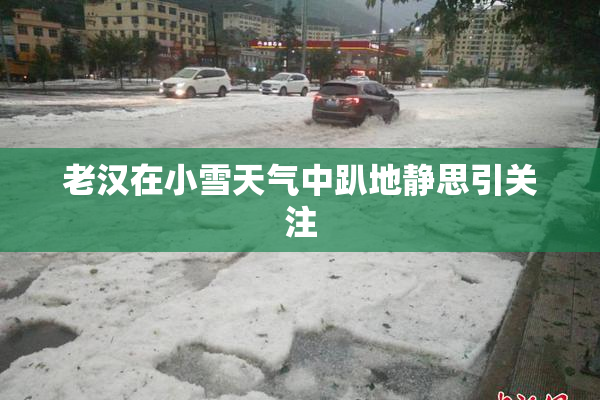 老汉在小雪天气中趴地静思引关注