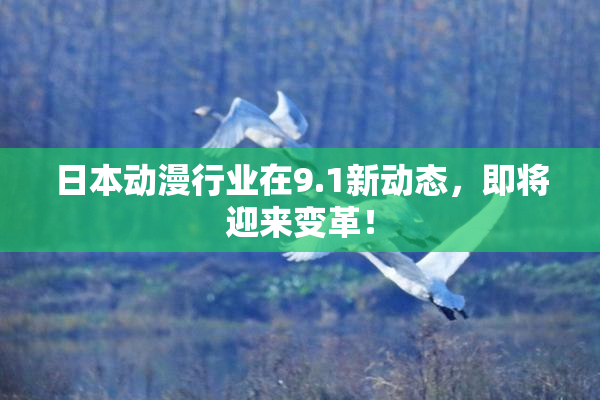 日本动漫行业在9.1新动态，即将迎来变革！